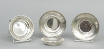 Appraisal: A Lot of Four Sterling Silver Wine Coasters Including Gorham