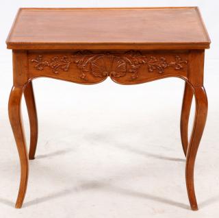 Appraisal: COUNTRY FRENCH WALNUT SIDE TABLE COUNTRY FRENCH WALNUT SIDE TABLE