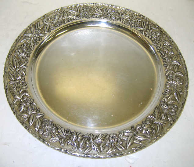 Appraisal: S KIRK SON BALTIMORE MD Sterling silver round tray with