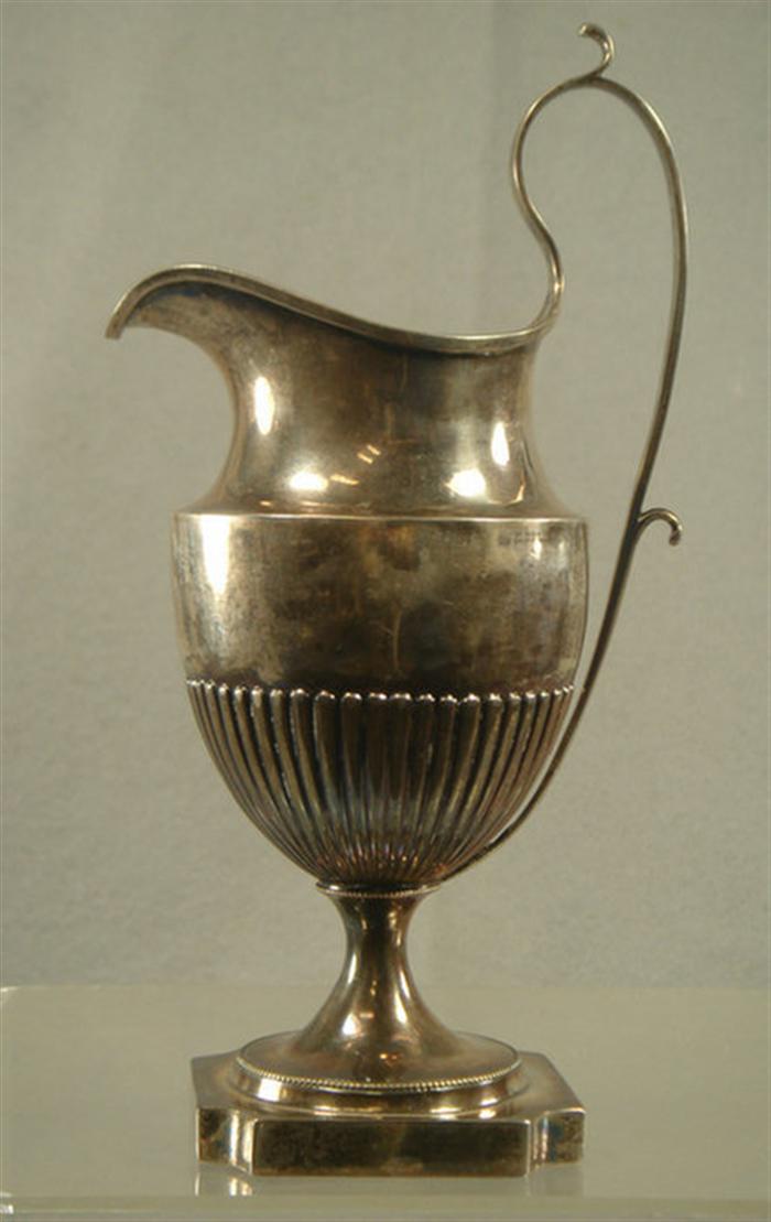 Appraisal: American coin silver helmet form cream pitcher unmarked TO h