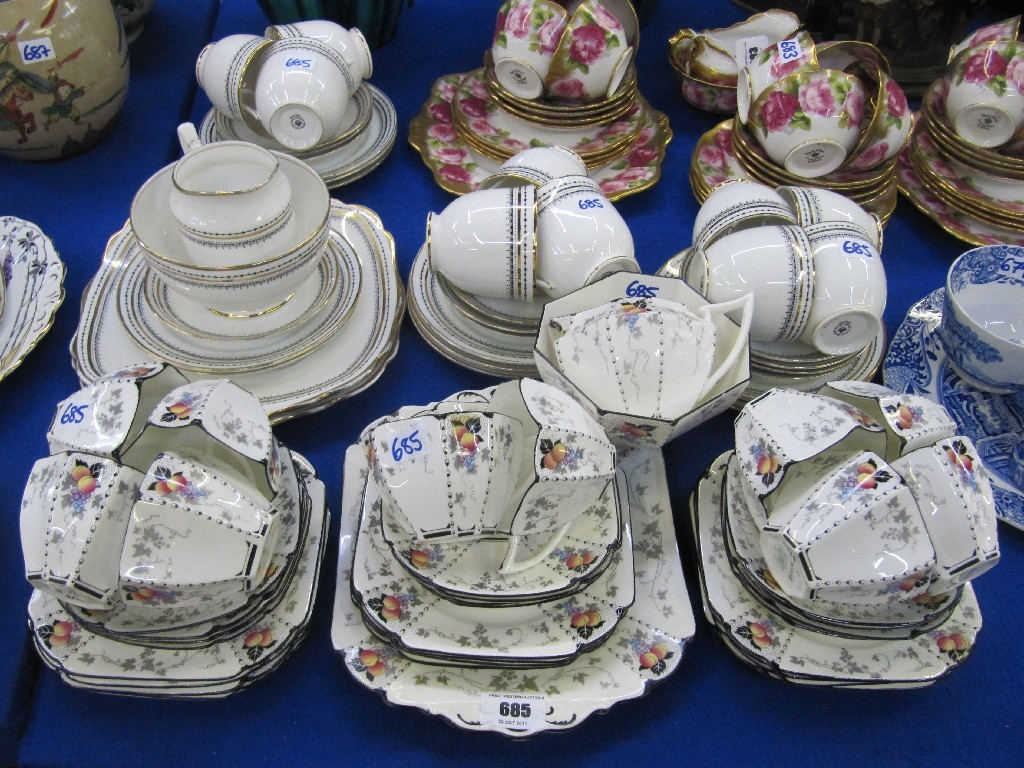 Appraisal: Shelley Queen Anne 'Peaches and Grape' teaset with a Royal