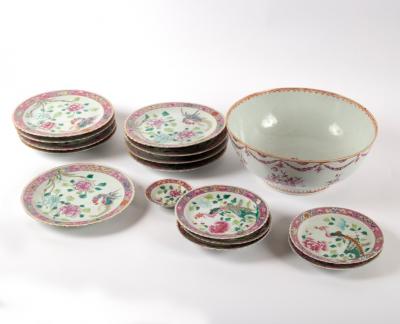 Appraisal: A Chinese punch bowl Qianlong decorated swags and floral sprays