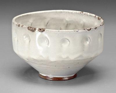 Appraisal: Jugtown white-glazed bowl Chinese style with foamy glaze collared shoulder