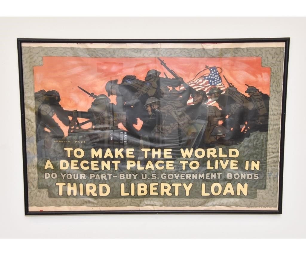 Appraisal: Large framed and matted WWI poster To Make the World