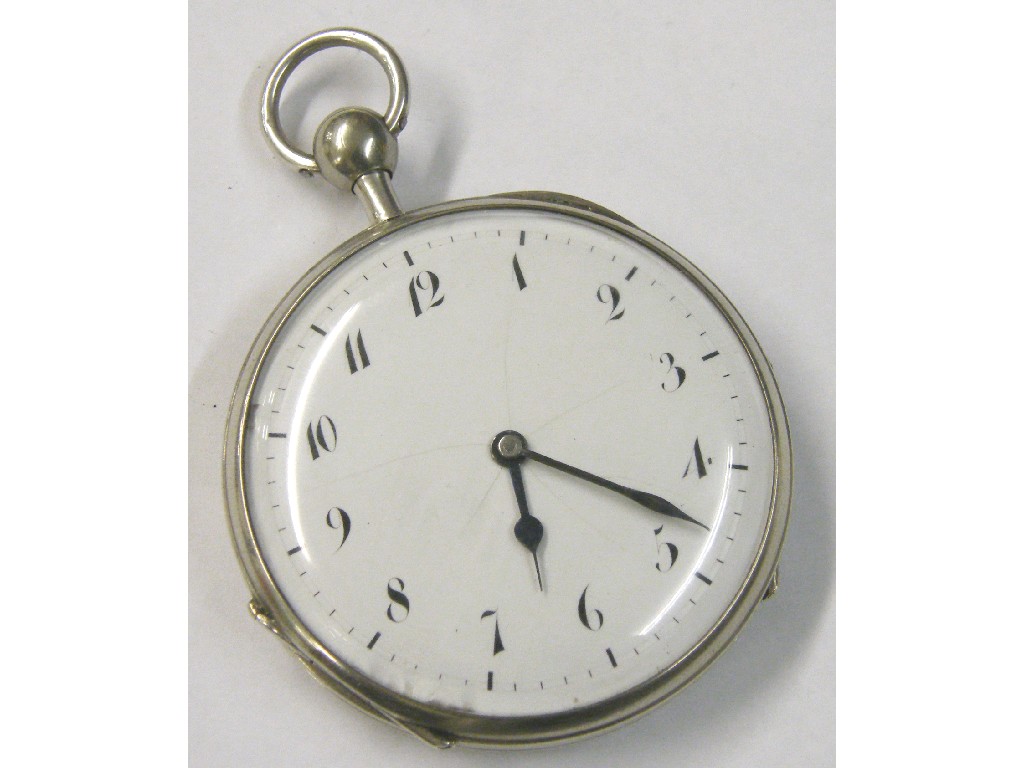 Appraisal: Continental white metal plunge quarter repeating pocket watch decorative engraved