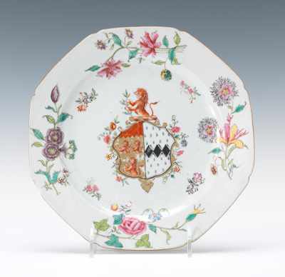 Appraisal: Chinese Export Plate Bearing the Arms of Fisher Impaling Pigot