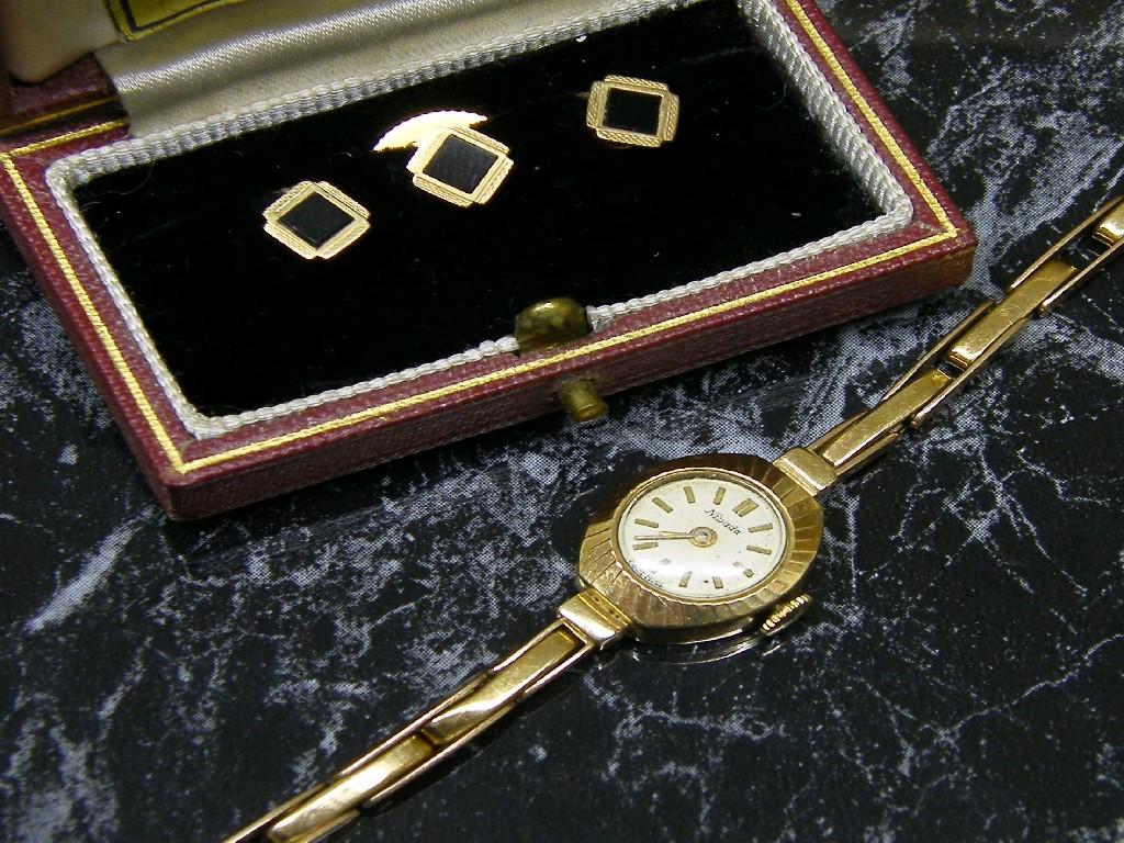 Appraisal: Nivada ct lady's wristwatch with an expanding link bracelet gm