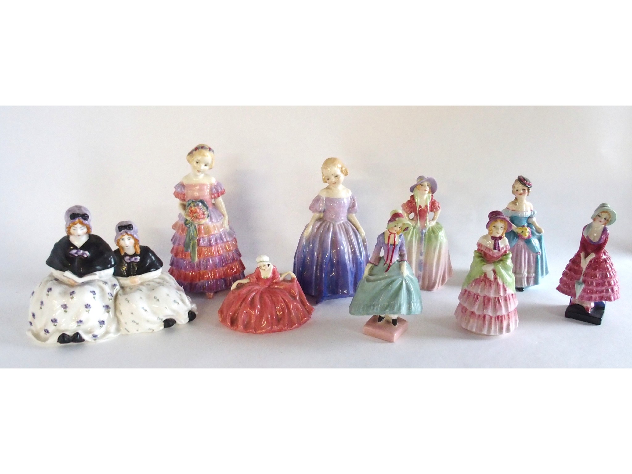 Appraisal: Eight Royal Doulton figures to include 'Marie' HN 'The Little