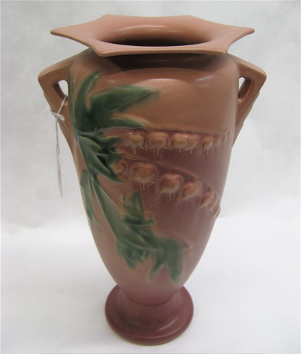 Appraisal: AMERICAN ROSEVILLE ART POTTERY VASE in the Bleeding Heart pattern