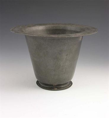 Appraisal: An early th century pewter chamber pot in the from