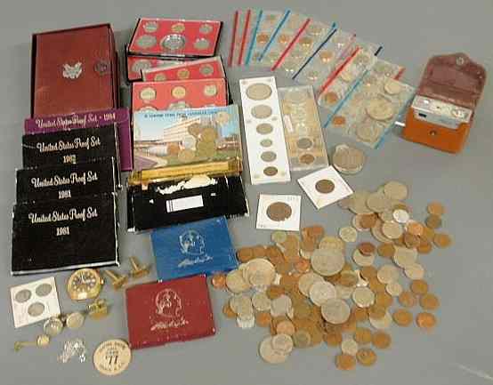 Appraisal: Group of U S coin proof sets foreign coins misc