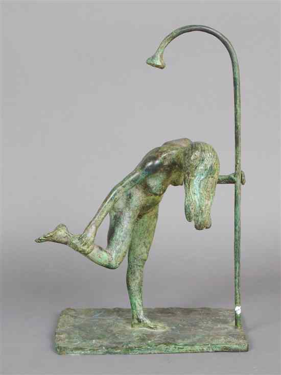 Appraisal: A English Bronze Figural Sculpture David McFall th century depicting