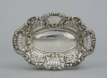 Appraisal: Birmingham Plate Pierced Dish circa - Silver dish with full