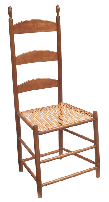 Appraisal: Shaker side chair in maple tilter ladder-back form with replaced