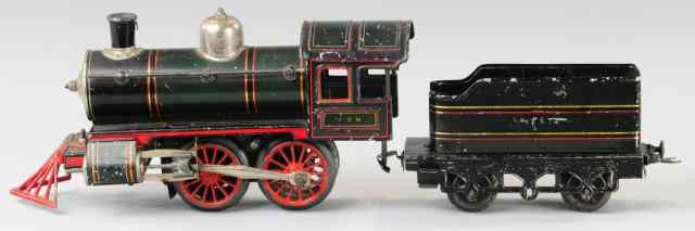 Appraisal: KARL BUB GAUGE I LOCO TENDER SET Lithographed tin done