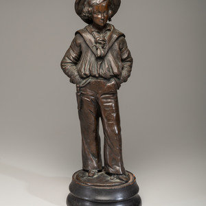 Appraisal: A Cast Bronze Figure of a Sailor Boy th Century