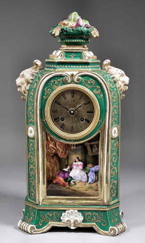 Appraisal: An early th Century French porcelain cased mantel clock by