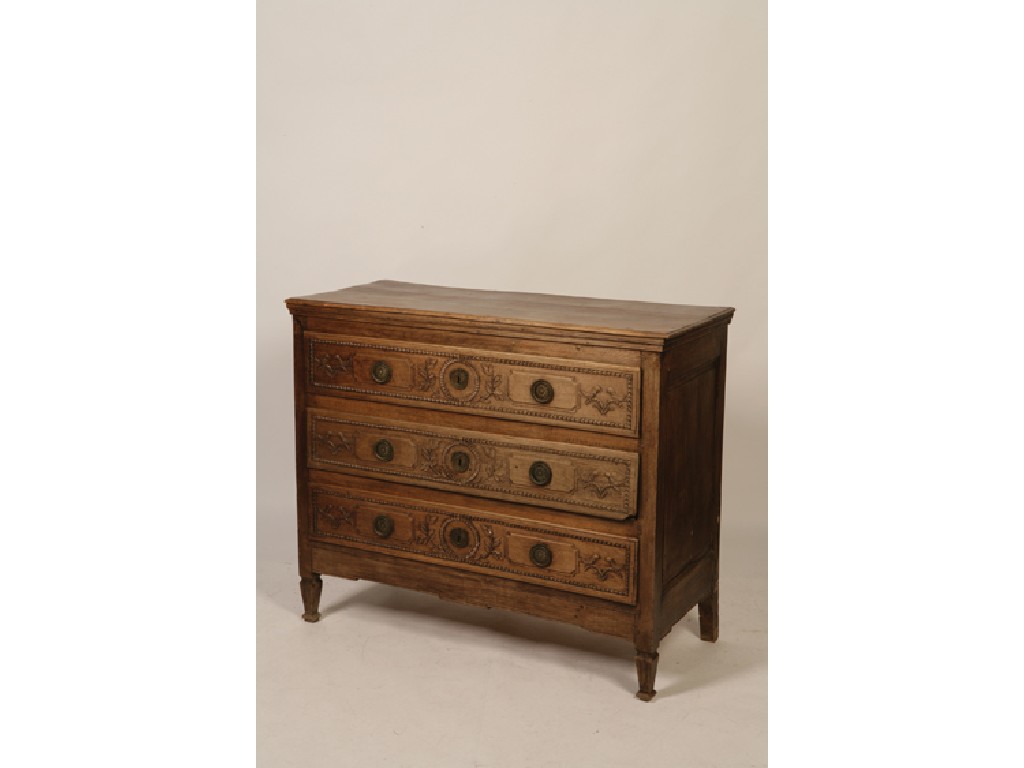 Appraisal: A LOUIS XVI COMMODE the rectangular top with a moulded