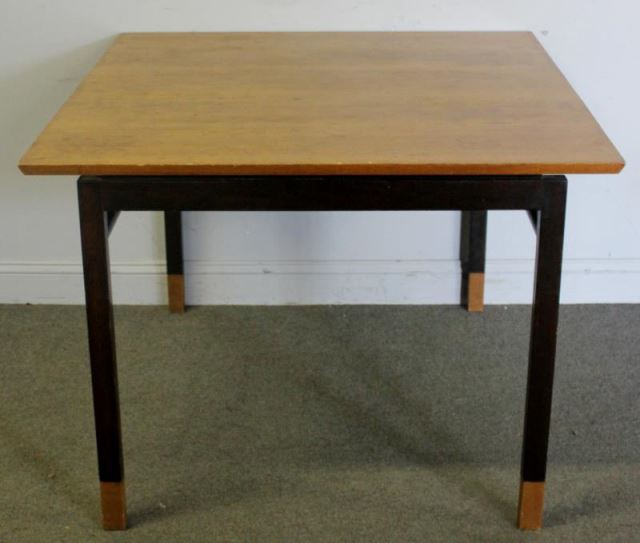 Appraisal: Midcentury Dunbar Two Tone Game Table Raised top with black