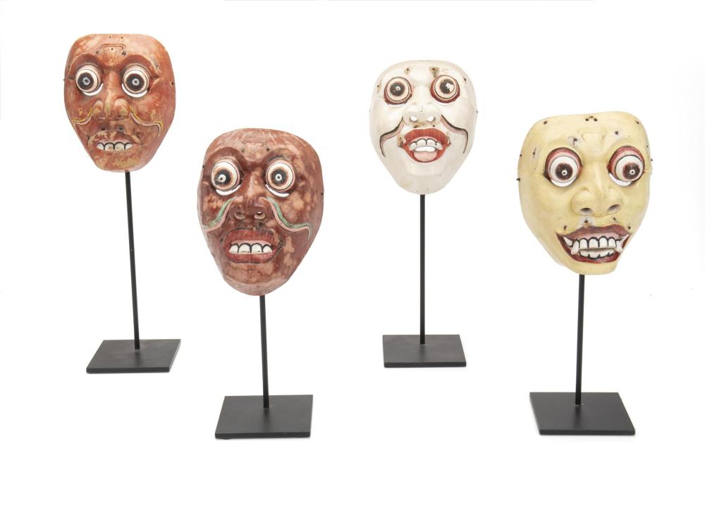 Appraisal: Four Balinese Topeng masks th Century Nusa Penida Island Bali