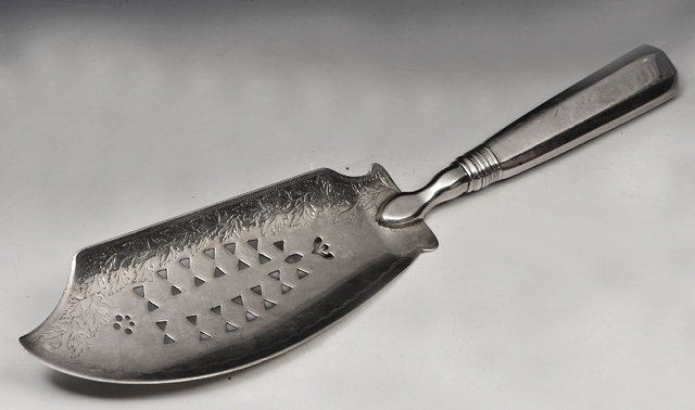 Appraisal: A SCOTTISH PROVINCIAL SILVER FISH SLICE long Aberdeen c by