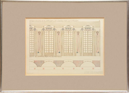 Appraisal: CHARLES RENNIE MACKINTOSH Pair of architectural drawings numbers and from