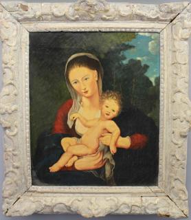 Appraisal: Old Master Style Madonna Child Oil Canvas Size x in