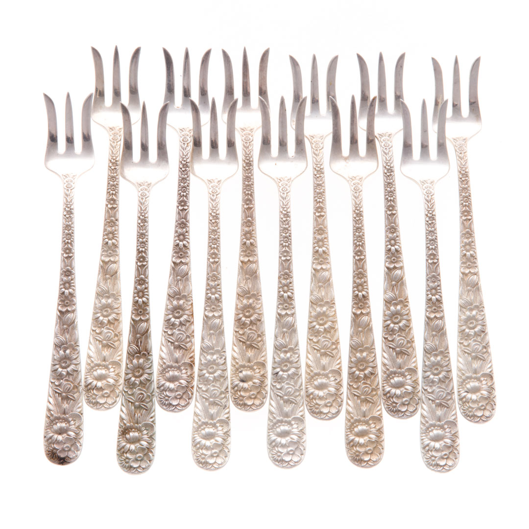 Appraisal: Set of Kirk Repousse sterling seafood forks set of Kirk