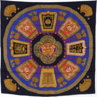 Appraisal: HERMES 'POSTE ET CAVALERIE' SILK SCARF HERMES 'POSTE ET CAVALERIE'