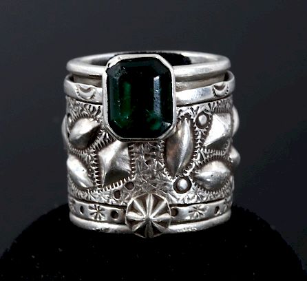 Appraisal: Signed Navajo Multi- Sectional Ring Featured in this lot we