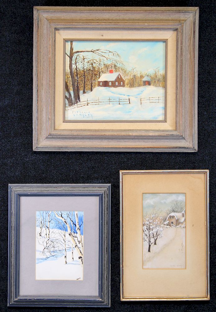 Appraisal: American School Winter Landscapes Signed American School Winter Landscapes Signed