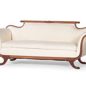 Appraisal: A Classical Style Mahogany Sofa th Century Height x width