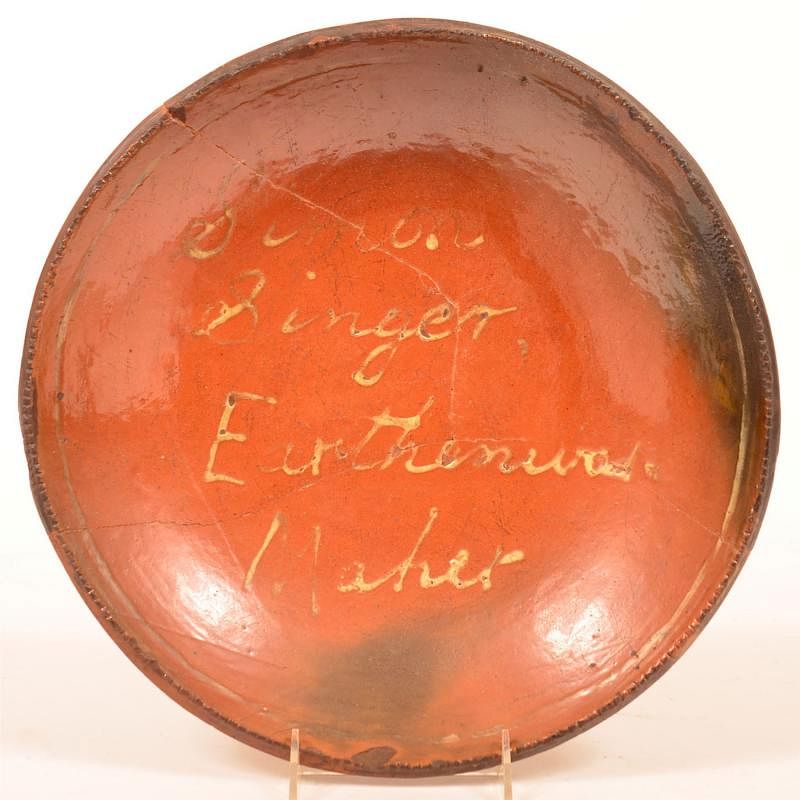 Appraisal: Pennsylvania Redware Pottery Charger Pennsylvania th Century Redware Pottery Charger