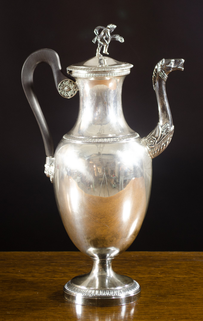 Appraisal: FRENCH STERLING SILVER FOOTED COFFEE POT late th early th