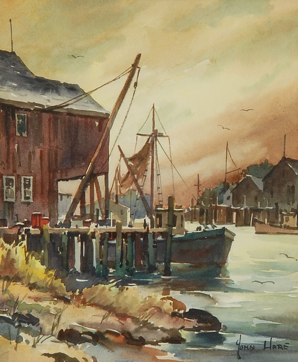 Appraisal: JOHN CUTHBERT HAREAmerican - In Barnstable Harbor Signed lower right