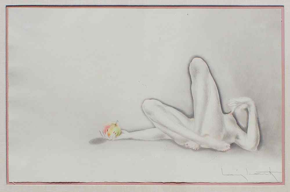 Appraisal: ICART Louis American - Nude with fruit Etching from ''Le