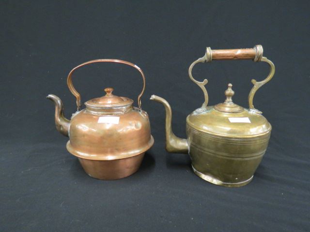 Appraisal: Antique Kettles brass and copper examples th century