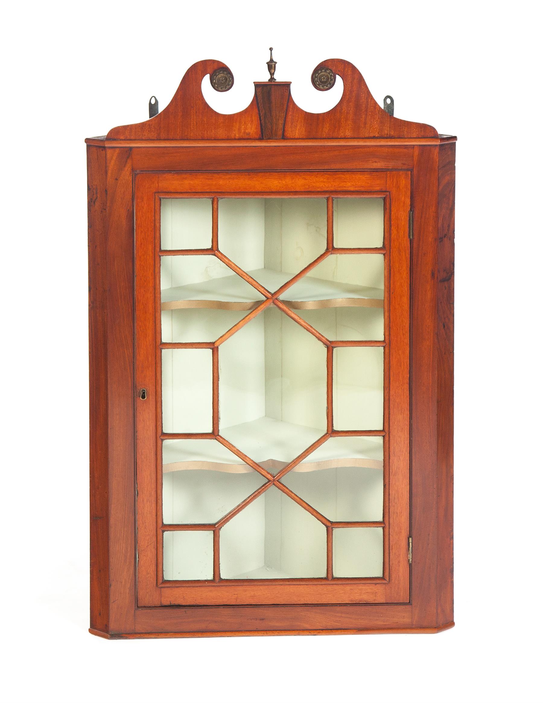 Appraisal: AMERICAN FEDERAL HANGING CORNER CUPBOARD First quarter- th century mahogany