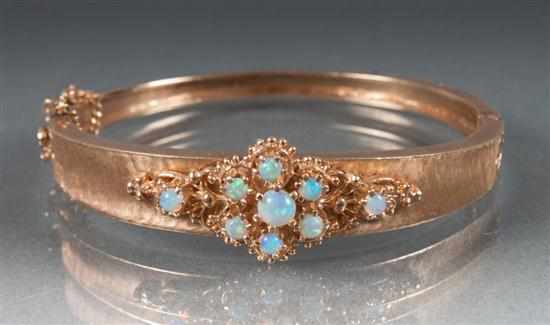 Appraisal: Antique K yellow gold and opal bracelet possibly late th