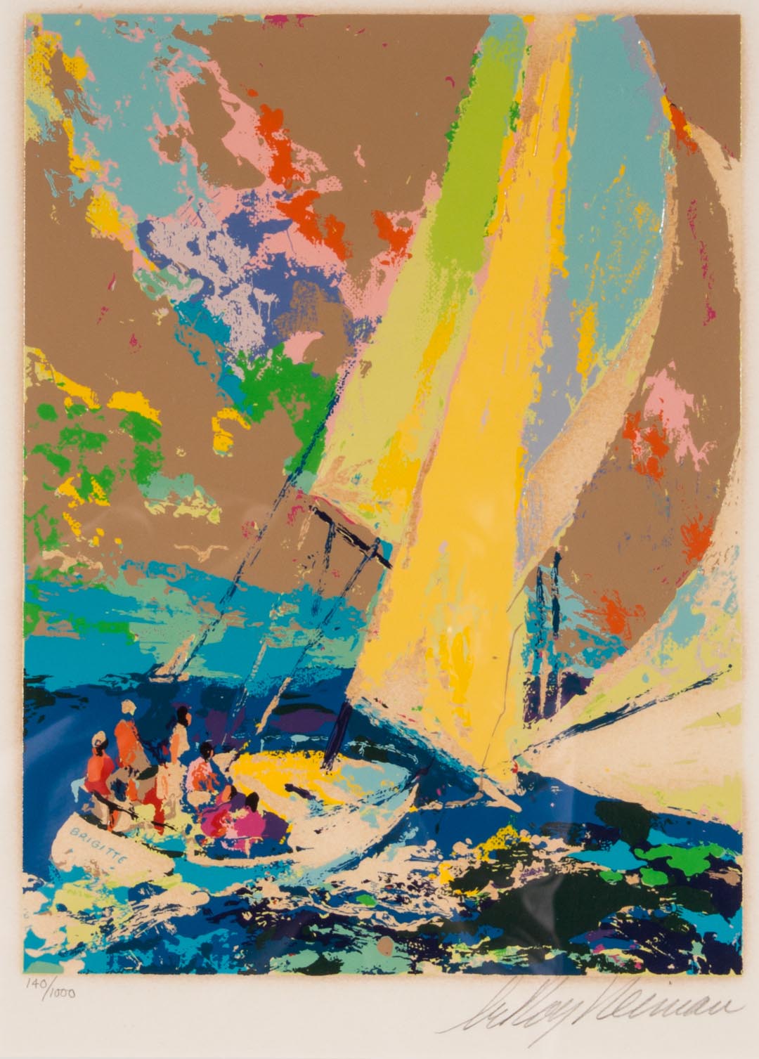 Appraisal: LeRoy Neiman Sailboat Brigitte color screenprint American - ed signed