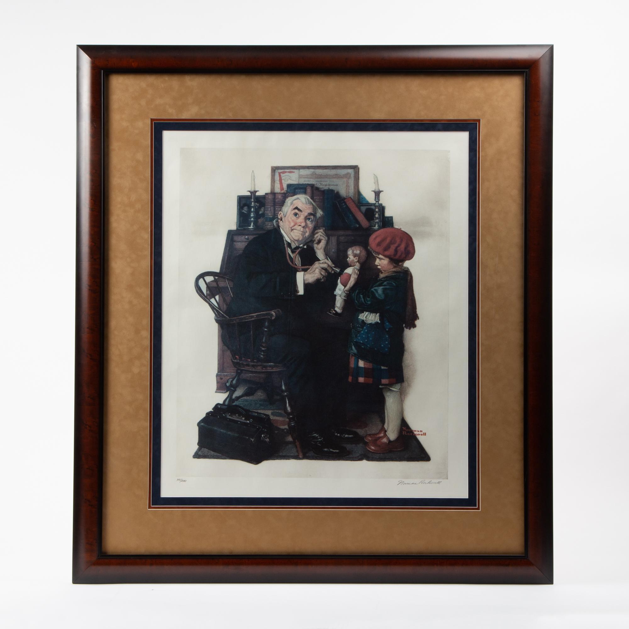 Appraisal: NORMAN ROCKWELL SIGNED COLLOTYPE 'DOCTOR AND DOLL' Norman Rockwell American