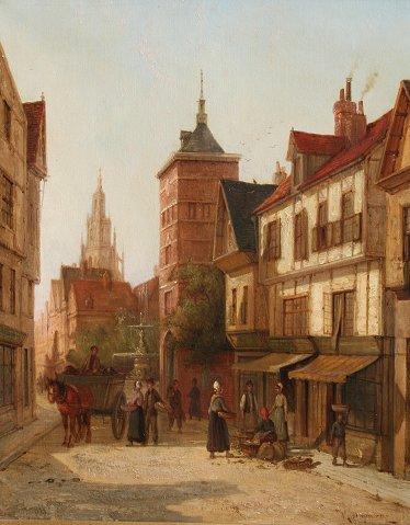 Appraisal: DOMMERSON William R Dutch - ''Rue Latour Bruges'' Oil Canvas