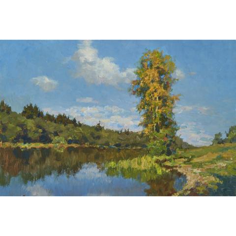 Appraisal: Vladimir Mullin - WARM SEPTEMBER Russian Oil on canvas signed