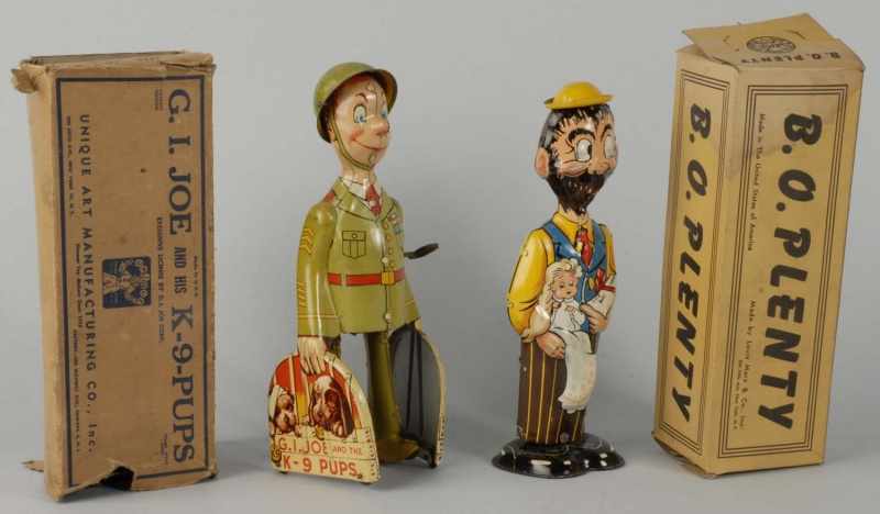 Appraisal: Lot of Tin Litho Walking Wind-Up Toys Description American Working