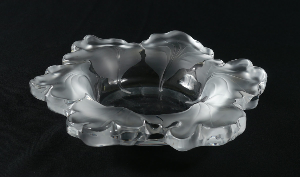 Appraisal: LALIQUE CAPUCINES FRENCH CRYSTAL BOWL Etched Lalique France '' h