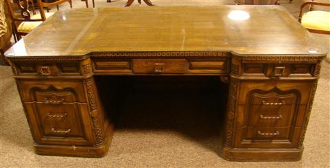 Appraisal: ROMWEBER FURNITURE LARGE OFFICE DESK th century the large writing