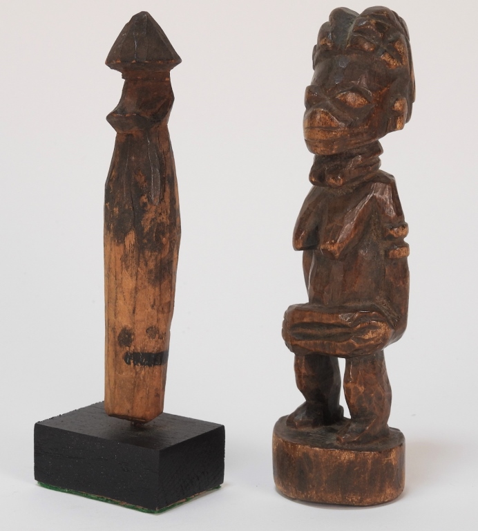 Appraisal: PC AFRICAN CARVED WOOD FETISH STANDING FIGURES AfricaEarly th CenturyIncludes