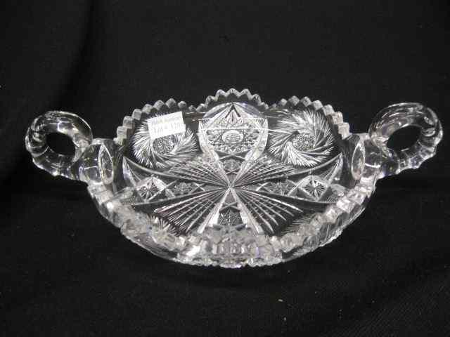 Appraisal: Cut Glass Handled Dish brilliant period starburst ''