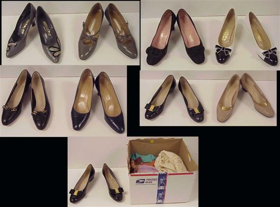 Appraisal: Nine pairs of ladies' high heeled designer shoes including four