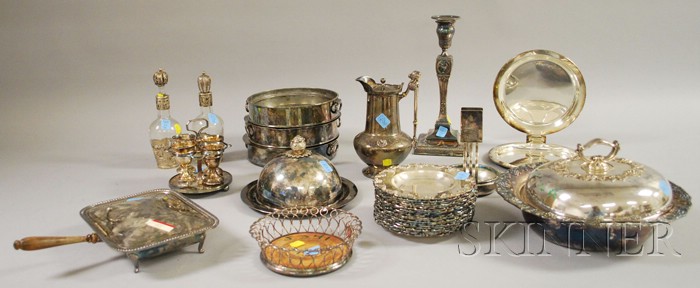 Appraisal: Group of Silver Plated Serving and Table Items including a